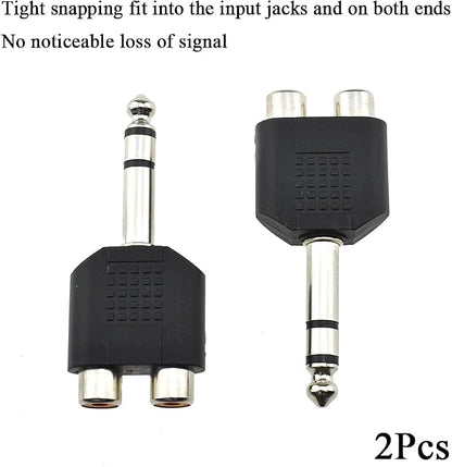 Hahiyo 3 M-2x6.35 RCA F-TRS Stereo Plug Interconnect Audio One Male 6.35mm and - Image 6