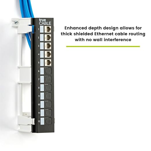 TRUE CABLE Cat6A Shielded 12-Port Blank Toolless Modular Keystone Patch Panel - Image 2