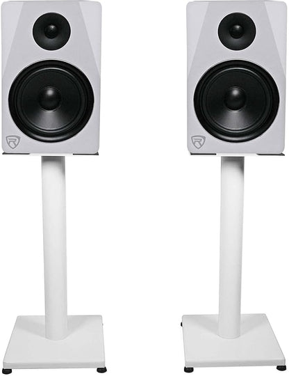 Rockville RS21W 21 inch Steel Bookshelf Speaker Stands, 60 lbs Capacity - Image 6
