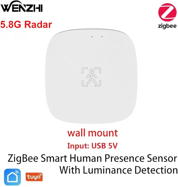 Presence Sensor, WenzhiIoT Smart Motion Sensor Zigbee 5.8 GHz Radar MmWave - Image 2