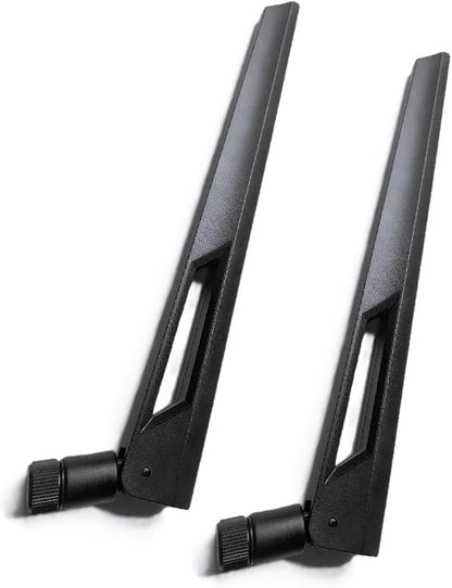 Tri-Band WiFi Antenna 10dBi High Gain 2.4GHz, 6GHz | Pair of Black/Black | by HighZer0Electronics