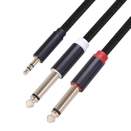 2Pack 16Ft 3.5mm TRS to Dual 6.35mm Stereo Cable 1/8 TRS to Dual 6.35mm 1/4 TS - Image 8