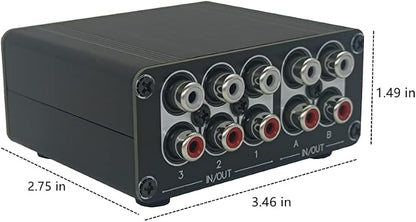 3 in 2 Out RCA Stereo Audio Switch Input Signal Source Switcher Selector - Image 6
