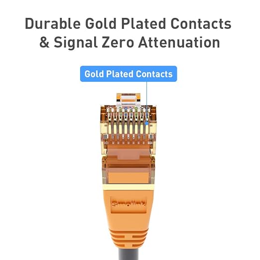 Smolink Cat8 Ethernet Cable, 35ft Shielded LAN Wire, 26AWG F/FTP, 40Gbps 2000MHz - Image 6