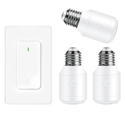 Remote Control E26 E27 Light Bulb Socket Adapter, Max 500W, No Wiring Needed by greencycle