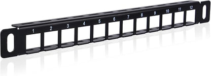 GeeekPi 10 inch 0.5U 12 Port Blank Keystone Patch Panel by GeeekPi