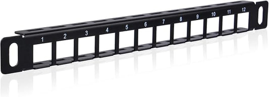 GeeekPi 10 inch 0.5U 12 Port Blank Keystone Patch Panel by GeeekPi