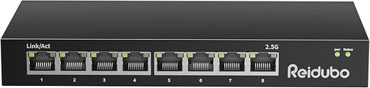 Ethernet Switch Unmanaged, 8 Port 2.5gb Switch, 60Gbps Switching Capacity by ReiduboSecurityPoECameraSwitch