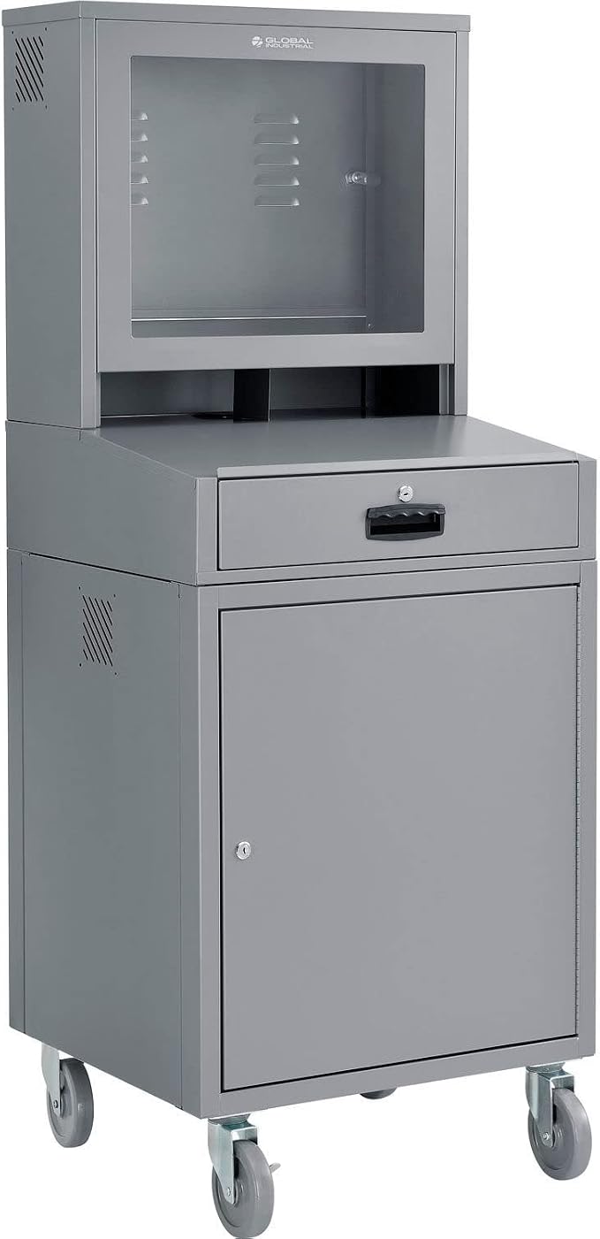Global Industrial Mobile Security LCD Computer Cabinet Enclosure - Image 9