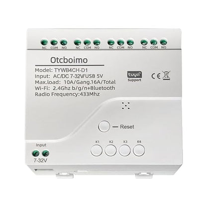 Smart WiFi Wireless Relay Switch Module, Tuya 4CH AC/DC 7-32V/ USB 5V Smart by Otcboimo