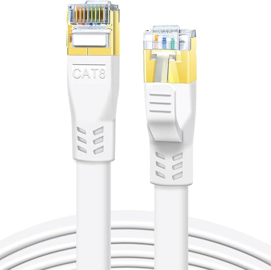 DDMALL CAT 8 Ethernet Cable 15ft, High Speed 40Gbps 2000MHz Shielded Flat CAT8 by DDMALL