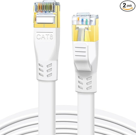 DDMALL CAT 8 Ethernet Cable 1.5ft, High Speed 40Gbps 2000MHz Flat CAT8 Patch by DDMALL