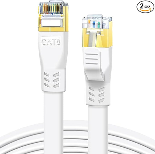 DDMALL CAT 8 Ethernet Cable 6ft, High Speed 40Gbps 2000MHz Shielded Flat CAT8 by DDMALL