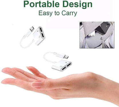 Dual USB C Headphone and Charger Adapter - Image 3