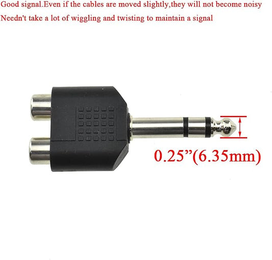 Hahiyo 3 M-2x6.35 RCA F-TRS Stereo Plug Interconnect Audio One Male 6.35mm and - Image 2