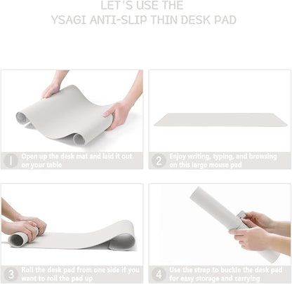 YSAGi Non-Slip Leather Desk Pad, Waterproof Laptop Computer Desk Keyboard Mat - Image 7