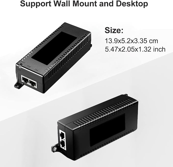 2.5Gb PoE++ Injector 60W, 2.5 Gigabit High PoE+ Adapter, IEEE802.3 af/af/bt - Image 4