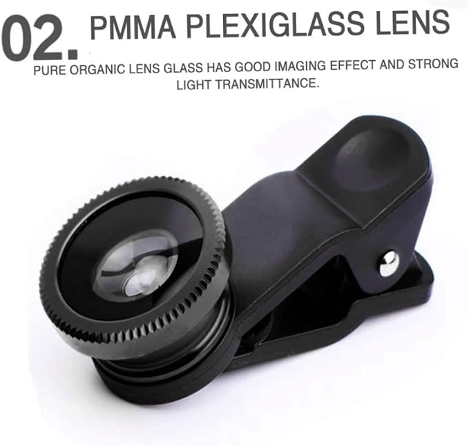 Phone Fisheye Lens 3in1 Wide Angle Fish Eye Macro Lenses Clip-on Universal Lens - Image 5