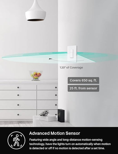 Kasa Smart WiFi Motion Sensor Switch, Single Pole, Needs Neutral Wire, 2.4GHz - Image 3