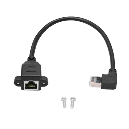 90 Degree Cat6 Ethernet Extension Cable 1FT, Right Angle RJ45 Male to Female by Maixbomr