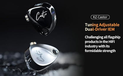 KZ Castor in Ear Monitor Headphones, Dual-Dynamic Driver Wired Gaming Earphones - Image 3