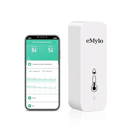 eMylo WiFi Temperature Humidity Sensor, Wireless Indoor Thermometer Hygrometer by eMylo