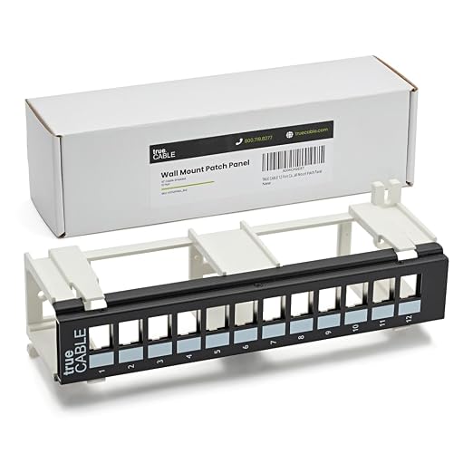 TRUE CABLE Cat6A Shielded 12-Port Blank Toolless Modular Keystone Patch Panel by trueCABLE