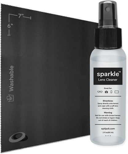 Sparkle Anti-Reflective Lens Cleaner Spray kit | 2oz Glasses Cleaner Spray + by OPTIPAK