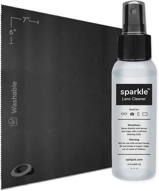 Sparkle Anti-Reflective Lens Cleaner Spray kit | 2oz Glasses Cleaner Spray + by OPTIPAK