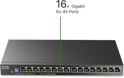 Zyxel 16 Port Network Switch | Unmanaged Gigabit Ethernet Switch | 16x GbE - Image 2