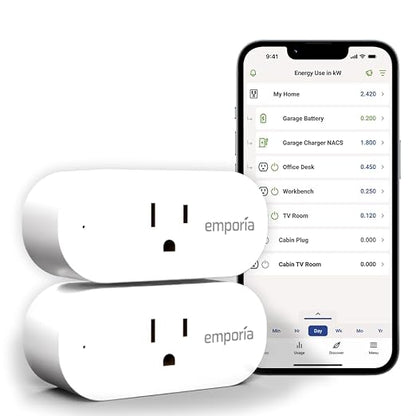 Emporia Energy Monitoring Smart Plug, WiFi Smart Outlet Plug Works by Emporia