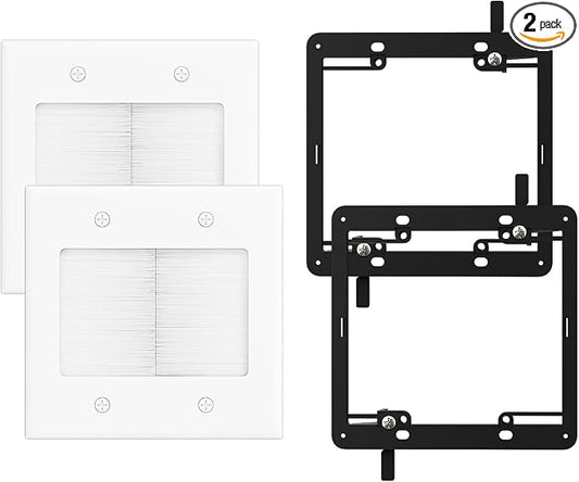 iwillink 2 Gang Brush Wall Plate by IWILLINK