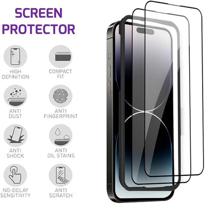 iPhone 14 Pro Screen Protector Tempered Glass Compatible - Image 3