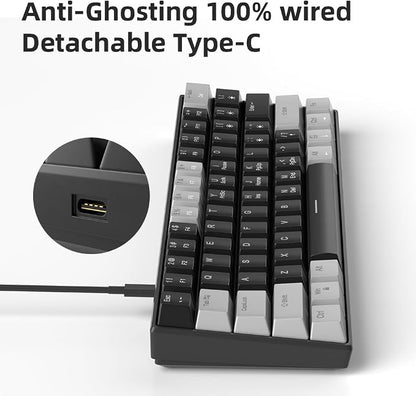 60% Mechanical Gaming Keyboard, Mixed Color Keycaps Gaming Keyboard - Image 6