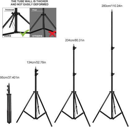 Aluminum Alloy Photography Tripod Stand, 9.19 Feet/2.8m Studio Lighting Tripod - Image 5