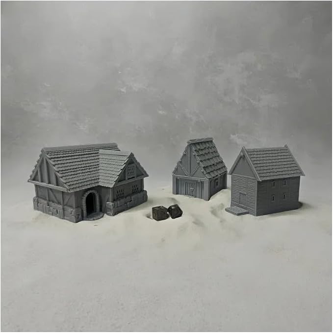 Paintable Tabletop Miniature Little Town Building Terrains Compatible - 18mm - Image 7