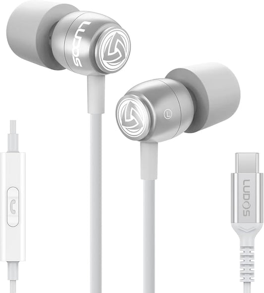LUDOS Clamor USB C Headphones for iPhone 16 15 Pro Max Plus iPad Pro, 5 Years by Ludos