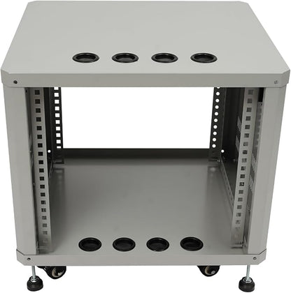 9U Stereo & Studio Rack with Wheels, Open Frame Audio Rack Cabinet, Rolling - Image 8