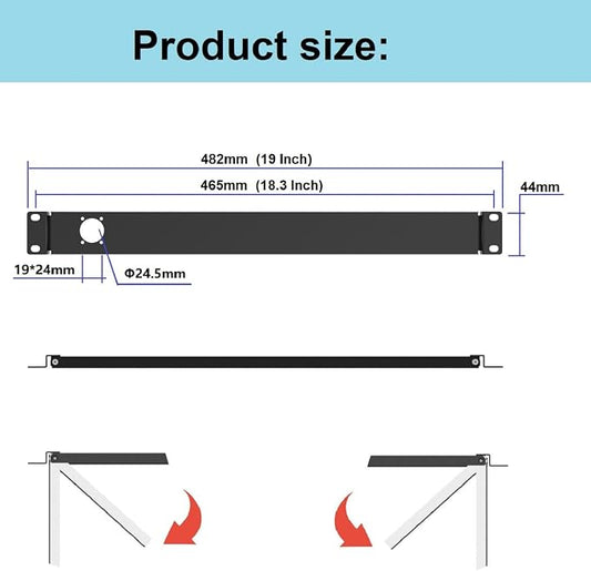 1U Hinged Rack Panel 1D XLR HDMI Audio Rack Mount Panel - Image 2