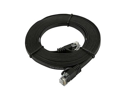 Monoprice Cat5e 10ft Black Flat Patch Cable UTP 30AWG 350MHz Pure Bare Copper - Image 2