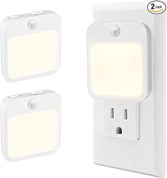 Plug-in Night Light with Motion Sensor, Dusk-to-Dawn Light Sensor, Stepless by Unknown