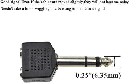 Hahiyo 3.25 M-2x6.35 F-TRS Stereo Plug Interconnect Audio One Male 6.35mm and - Image 2
