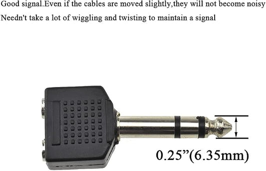 Hahiyo 3.25 M-2x6.35 F-TRS Stereo Plug Interconnect Audio One Male 6.35mm and - Image 2