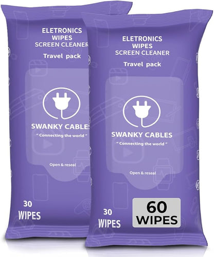 Screen Cleaner Wipes: Electronic Wipes by SWANKYCABLES