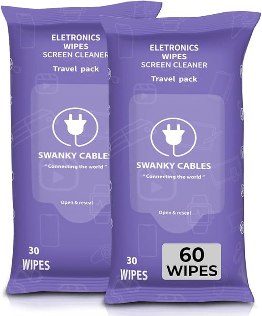 Screen Cleaner Wipes: Electronic Wipes by SWANKYCABLES