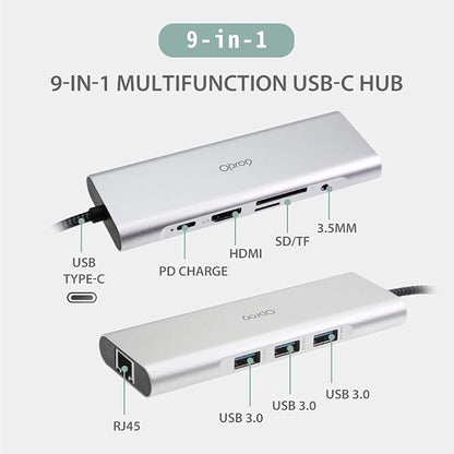 9-in-1 USB C Hub Multiple Adapter, 3 USB 3.0 Ports up to 5Gbps Transfer - Image 2