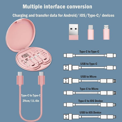 Multi USB C Adapter Kit, Charging Cable Case USB C to Type C/Micro/USB A - Image 4