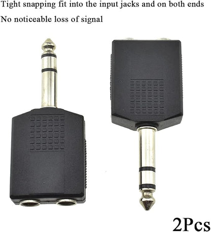 Hahiyo 6.35 M-2x6.35 F-TRS Stereo Plug Interconnect Audio One Male 6.35mm and - Image 6