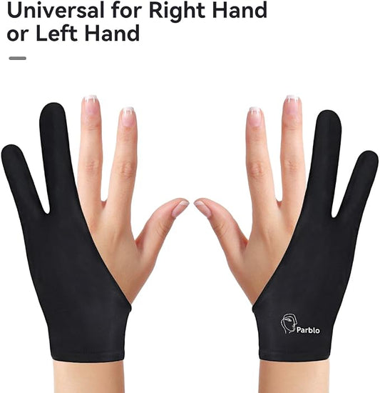 Parblo PR-01 Drawing Glove 2Pack, Digital Drawing Artist Glove Two Finger - Image 2
