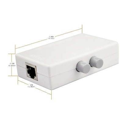 iKKEGOL Mini 2-Port RJ45 Network Key-Press Switch Splitter Selector Box 100M - Image 2